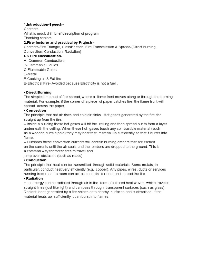 Mock Drill and First Aid Drill PDF Emergency Evacuation Fires