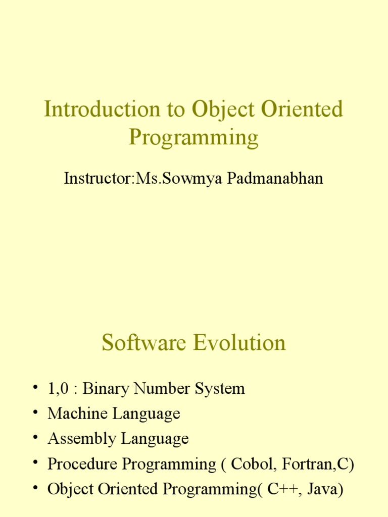 Introduction To Object Oriented Programming | PDF | Object Oriented ...