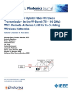 25 Gbps QPSK Hybrid Fiber-wireless Transmission in the W Band With Remote Antenna Unit for in-building Wireless Networks 2012