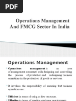 Operations Management and FMCG Sector in India