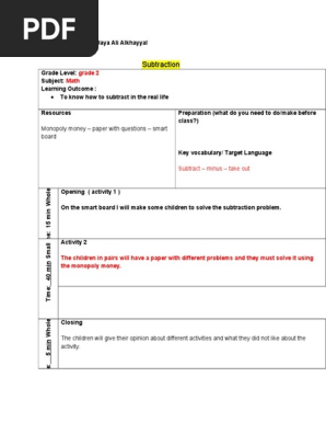 lesson 7 - subtraction