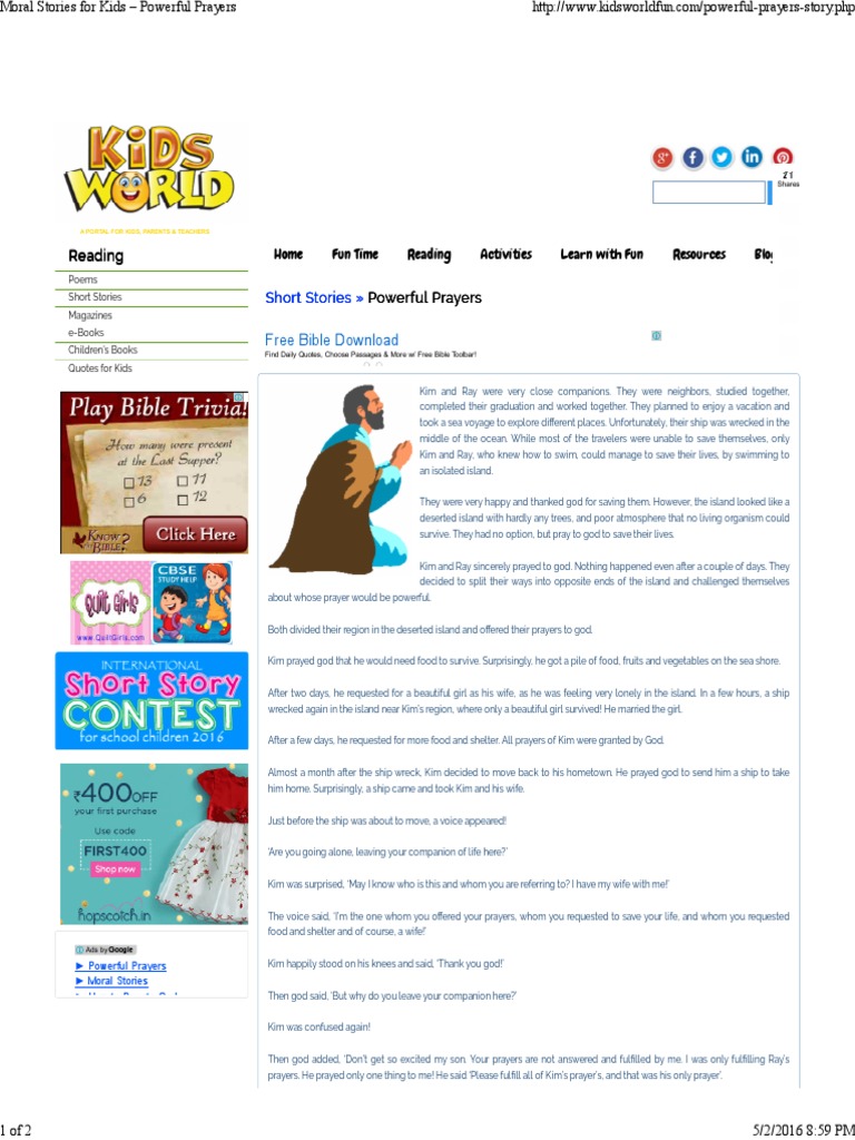 Www Kidsworldfun Com Shortstories Php