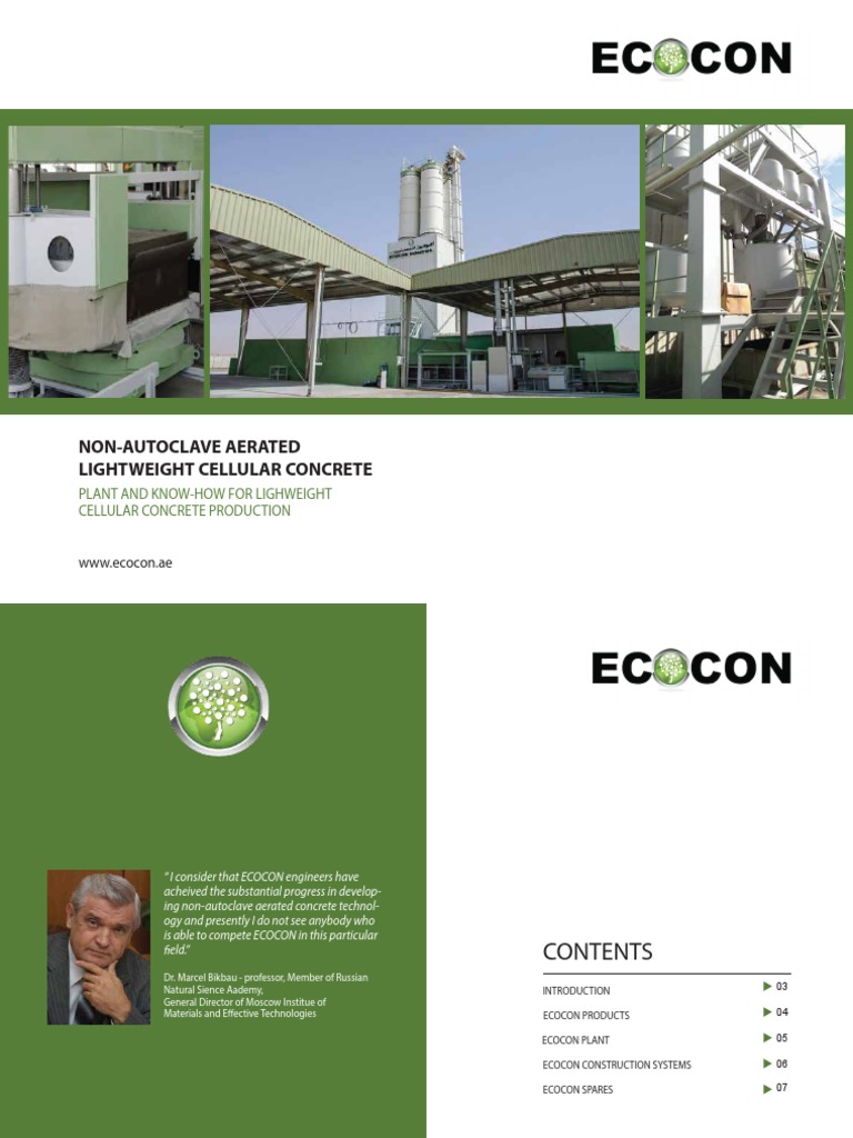 EcoCon Non-Autoclave Concrete Solutions | PDF | Concrete | Cement