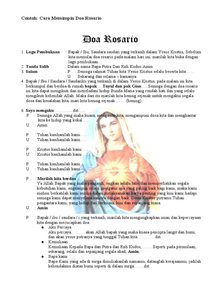 Contoh Ujud Doa Rosario Peristiwa Gembira Beinyu Com