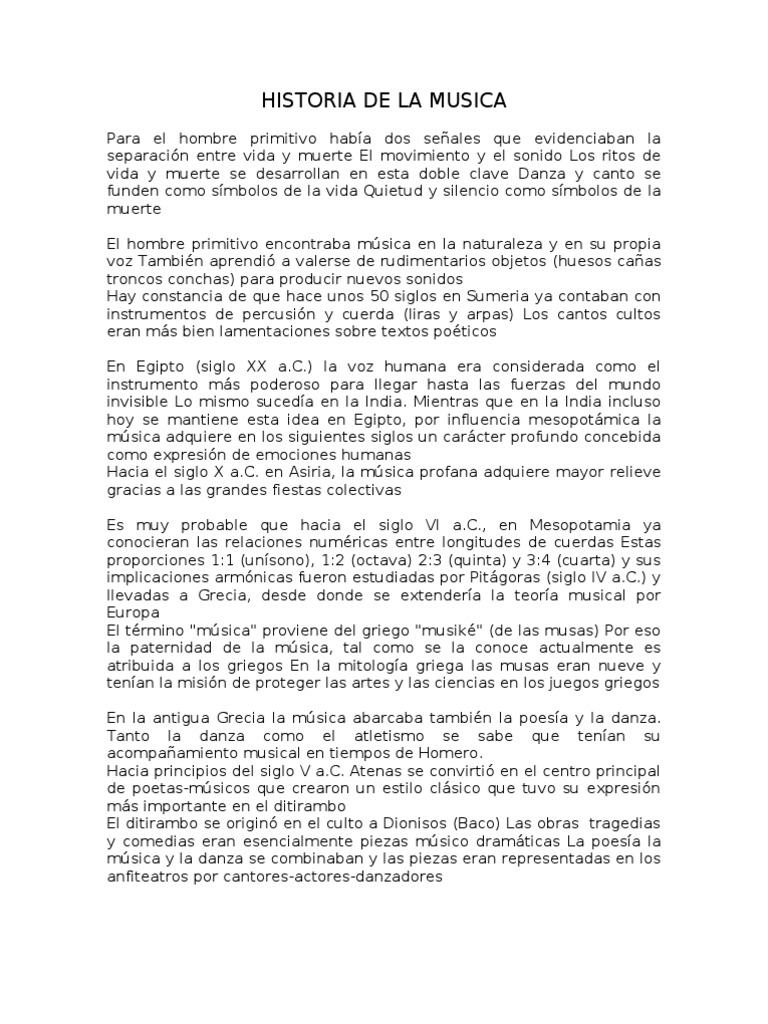 Historia de La Musica | PDF
