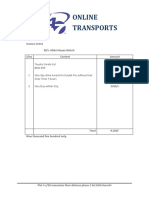 Online Transports: Invoice #2352 M/S: Abdul Hayee Baloch S/no Content Amount