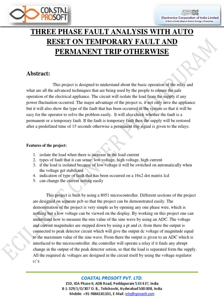 Three Phase Fault Analysis System | PDF | Science & Mathematics ...