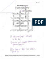 Reconstruction Crossword and Answer Sheet