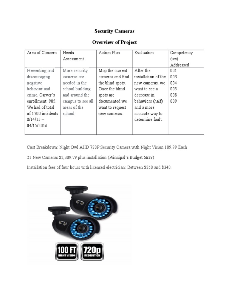 School Security Camera Proposal | PDF