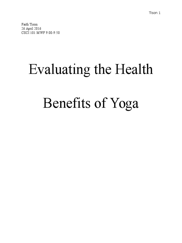 essay about benefits of yoga