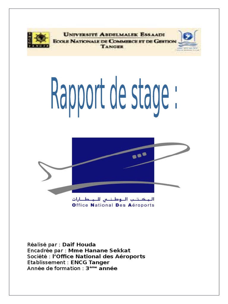 Rapport de Stage D'observation À l'ONDA  PDF  Aéroport  Commerce