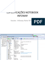 Especificações Notebook Infoway