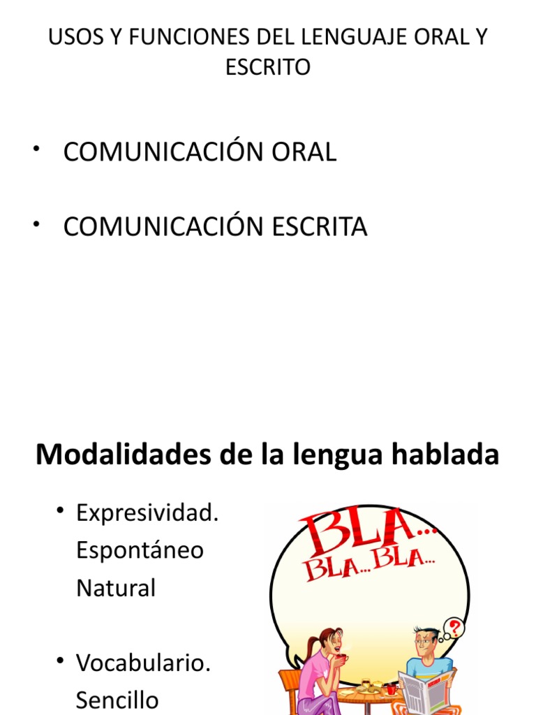 Usos y Funciones Del Lenguaje Oral y Escrito2