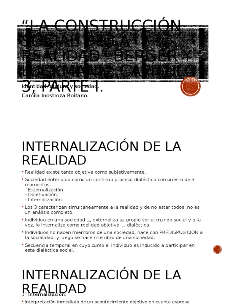 La Construcción Social de La Realidad | PDF | Socialización | Realidad