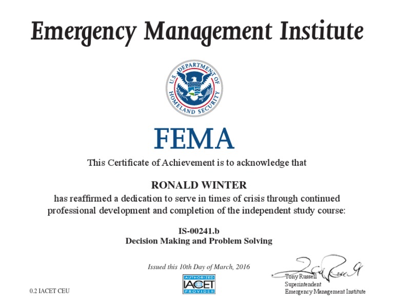 Is-00241.B Decision Making and Problem Solving - CERTIFICATE | PDF ...