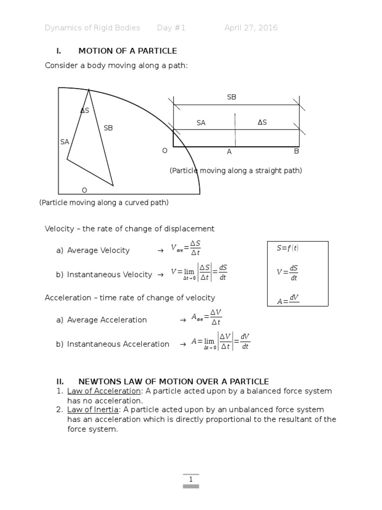 Dynamics of Rigid Bodies - Introductory Lesson | PDF | Teaching Methods ...