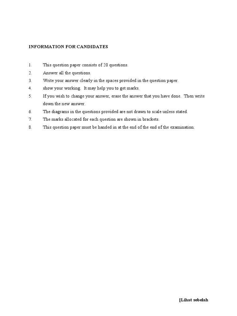 Soalan Matematik Kertas 2 Tahun 5