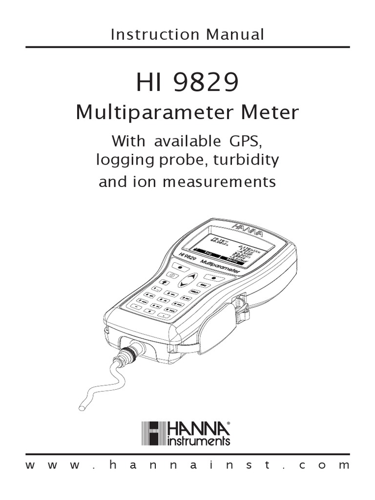 Hi9829 Manual Ing PDF Salinity Battery (Electricity)