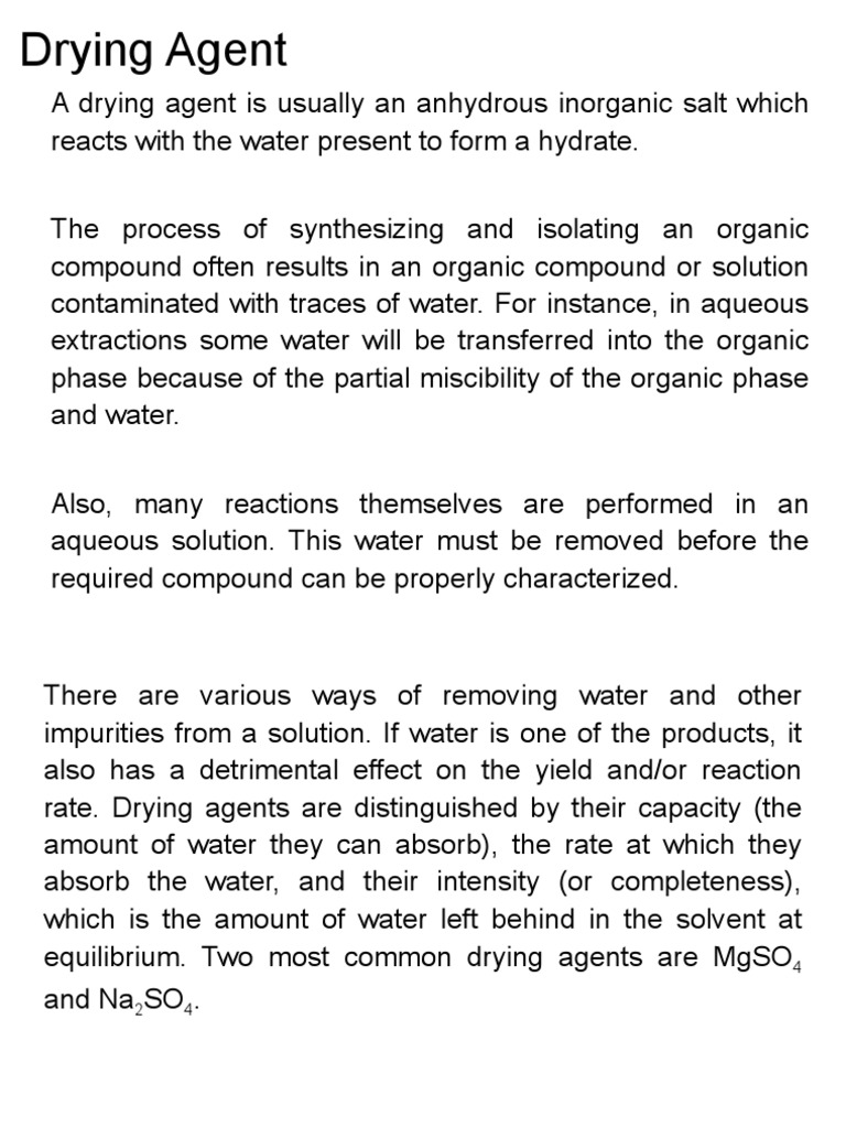 Drying Agent | PDF | Water | Atoms