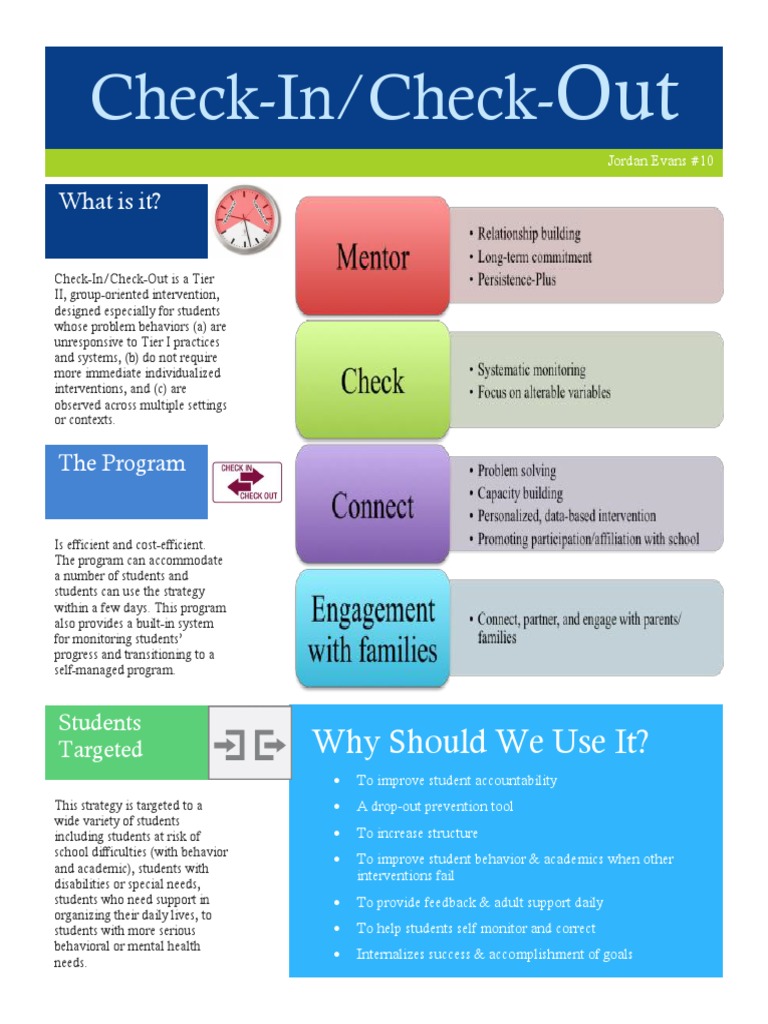 Check in Check Out | PDF | Special Education | Cognition