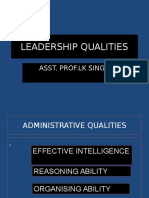 Leadership Qualities: Asst. Prof - LK Singh