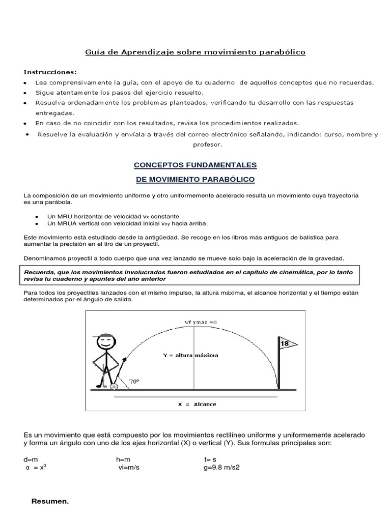 Guia Cinematica Movimiento Parabolico Y Circular