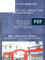 Project of Computer: Introducing B.D. College and Mba Department