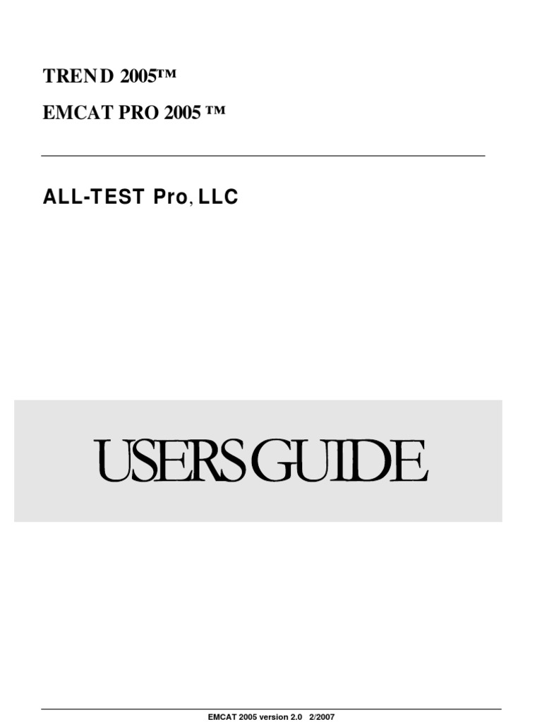08 Trend 2005 Emcat Pro 2005 User Manual | PDF | Computer File | Backup