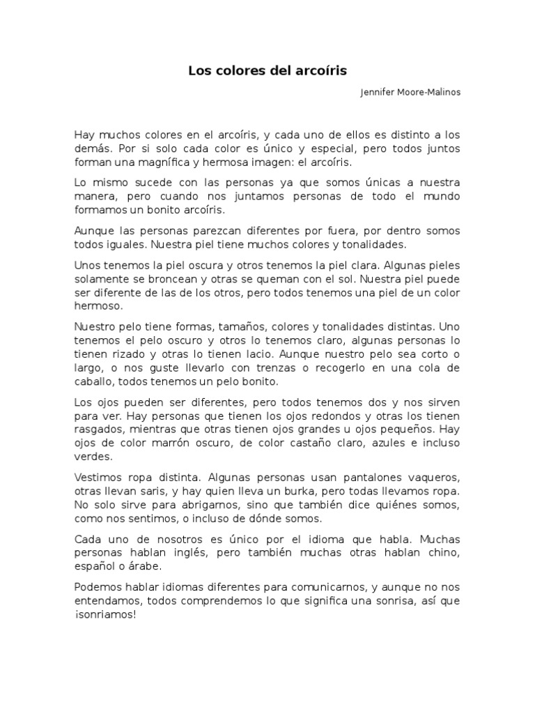 Los Colores Del Arcoíris | Descargar gratis PDF | Arco iris | Color