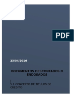 Documentos Descontados o Endosados.