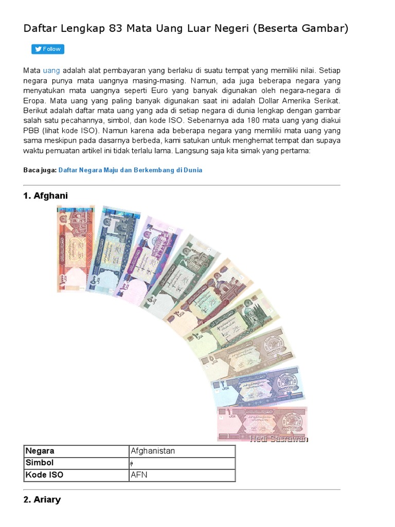 Simbol Mata Uang Negara Di Dunia Tips Seputar Uang