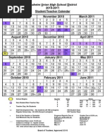 Anaheim Union High School District 2010-2011 Student/Teacher Calendar July 2010 November 2010 March 2011