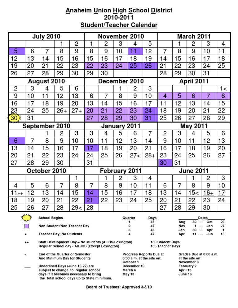ヘタリア School Calendar 2010-2011 2010 - 2011 School Year Calendar | PDF