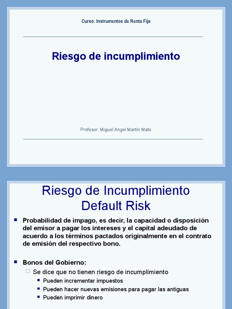 Instrumento de Renta Fija y Riesgo | PDF | Renta Fija | Deuda