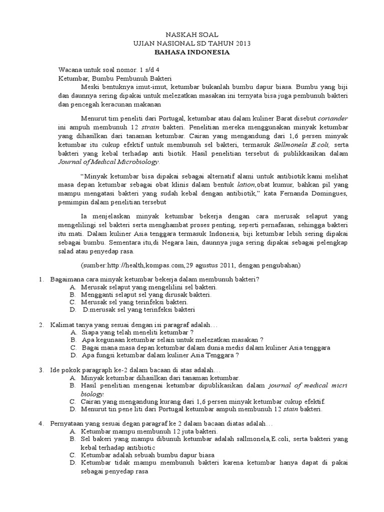 Latihan Soal US 2016 Bahasa Indonesia 4  PDF