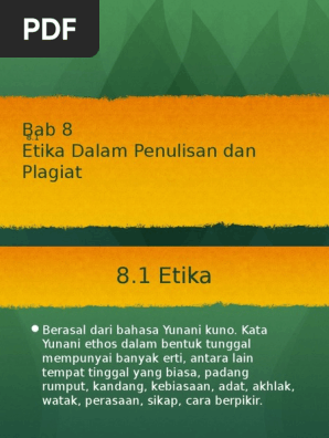Tajuk 8 Etika Dalam Penulisan Dan Plagiat Pdf