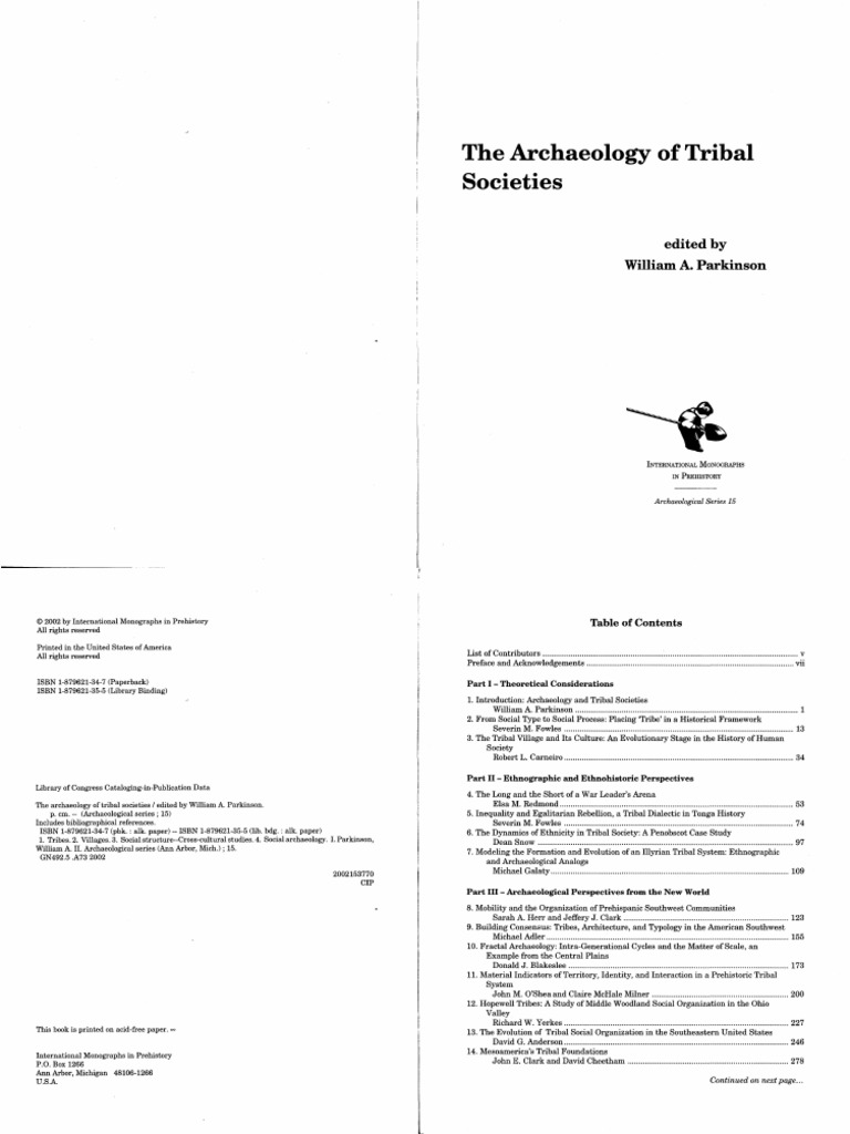 William Parkinson The Archaeology Of Tribal S | PDF.