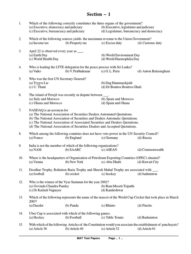 (WWW - Entrance-Exam - Net) - MAT Sample Paper 2 PDF | PDF | Triangle ...