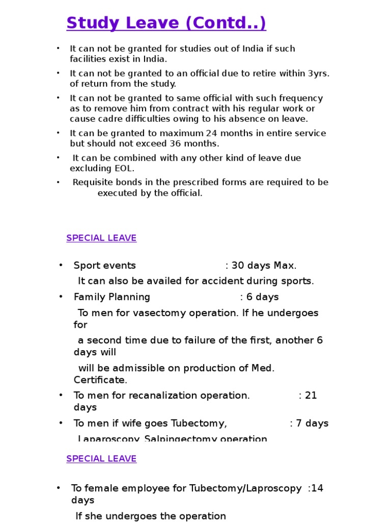Study Leave and Special Leave Guidelines | PDF | Career & Growth