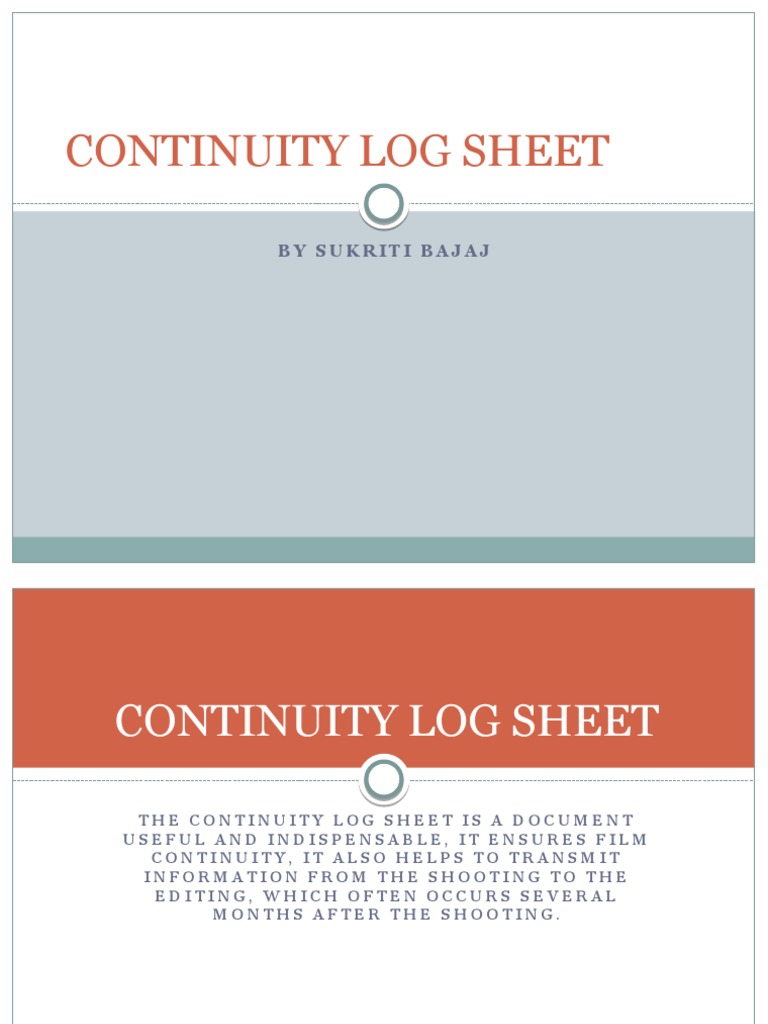 Continuity Log Sheet Camera Aperture