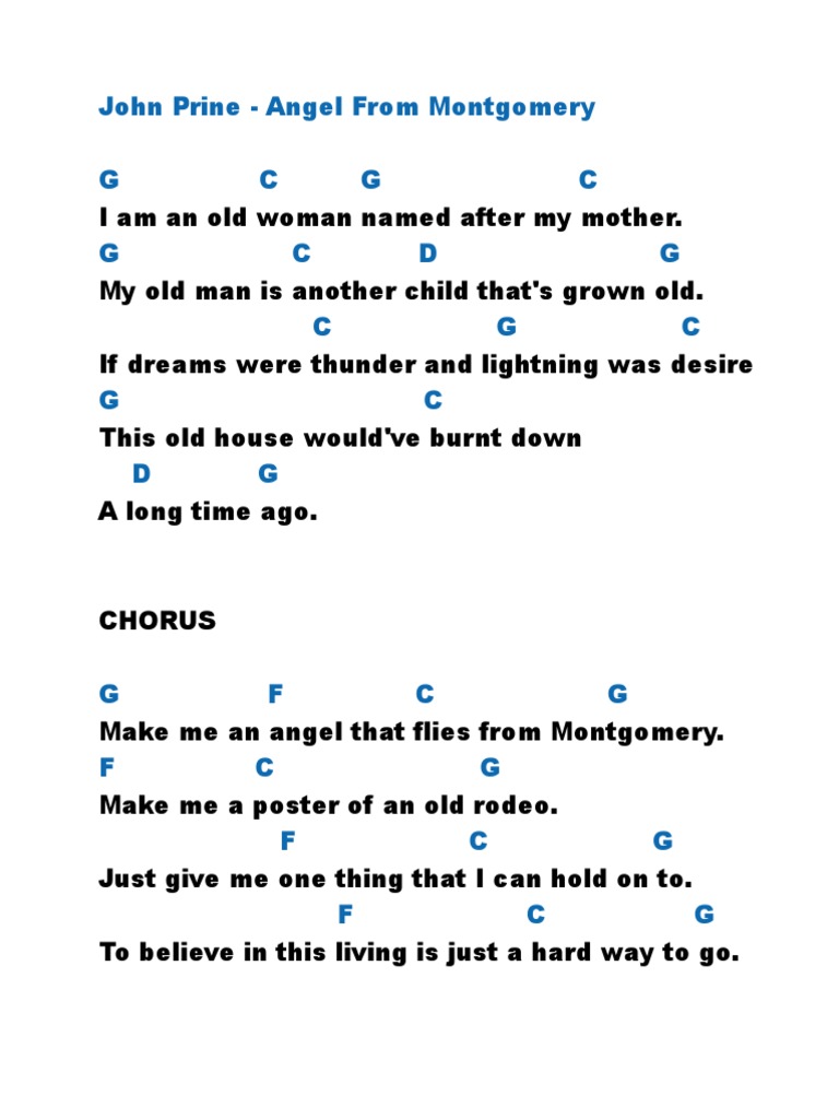 John Prine Angel From Montgomery PDF PDF