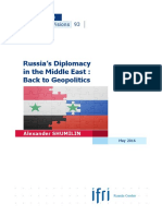 Russia's Diplomacy in The Middle East: Back To Geopolitics