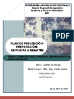 Plan de Prevencion y Preparacion A Desastres en El Progreso Yoro
