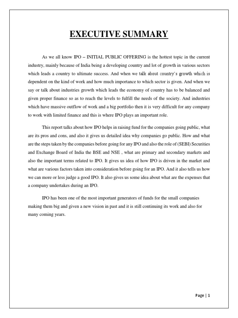 Project On IPO Of Cafe Coffee Day PDF Initial Public Offering Stocks