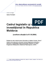 Cadrul Legislativ Si Climatul Investitional in Moldova