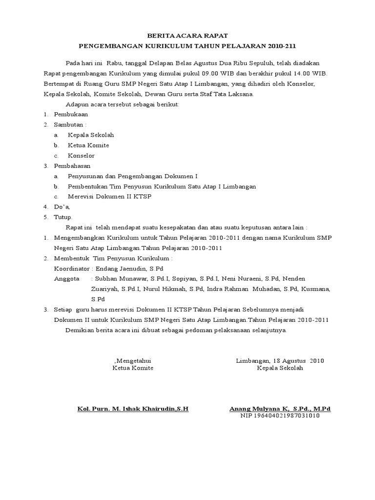 Contoh Berita Acara Rapat Pengembangan Kurikulum.doc