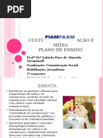 Cultura, Comunicação e Mídia - Aula 1 - Plano de Ensino