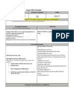 Lesson Plan Template: Date Subject Number of Students Grade