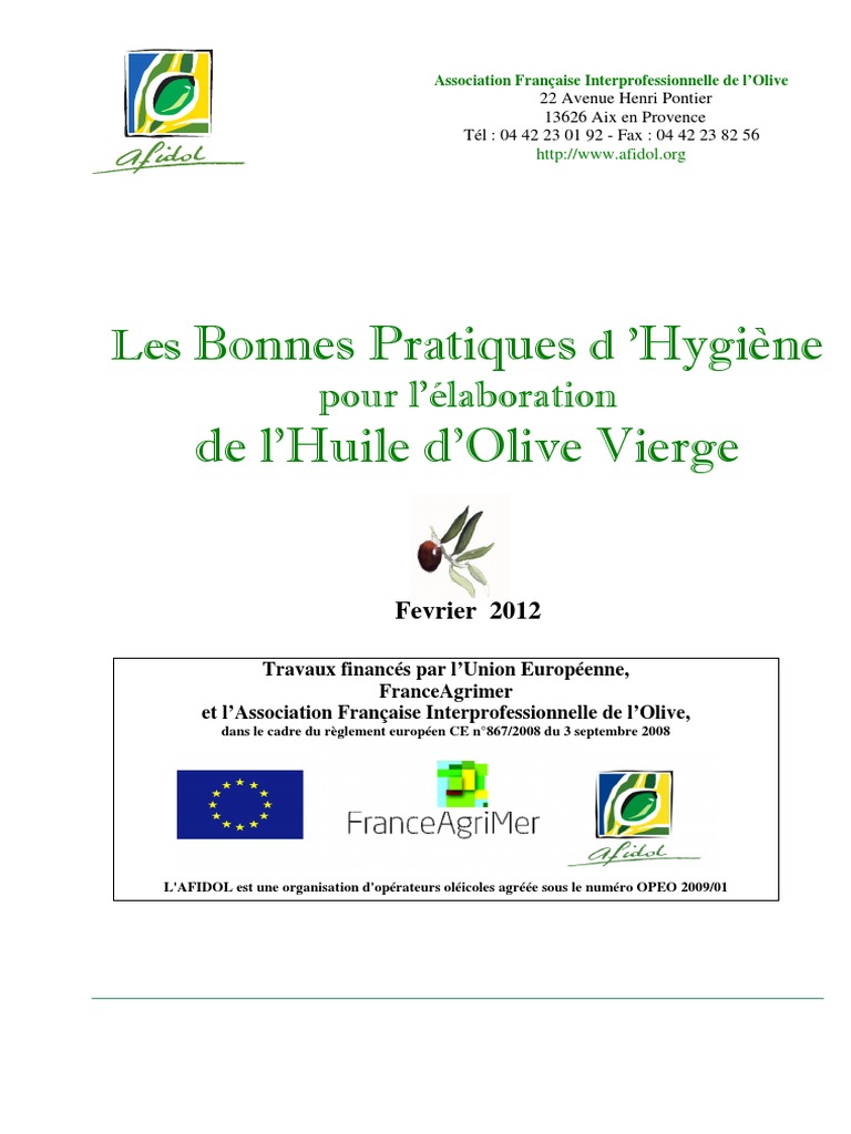 Bonnes Pratiques d'Hygiène en Oléiculture | PDF | Analyse des dangers ...
