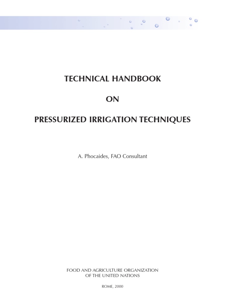 Irrigation Handbook PDF Pipe (Fluid Conveyance) Irrigation